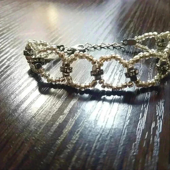 Beaded rhinestone bracelet handmade - Picture 4 of 8